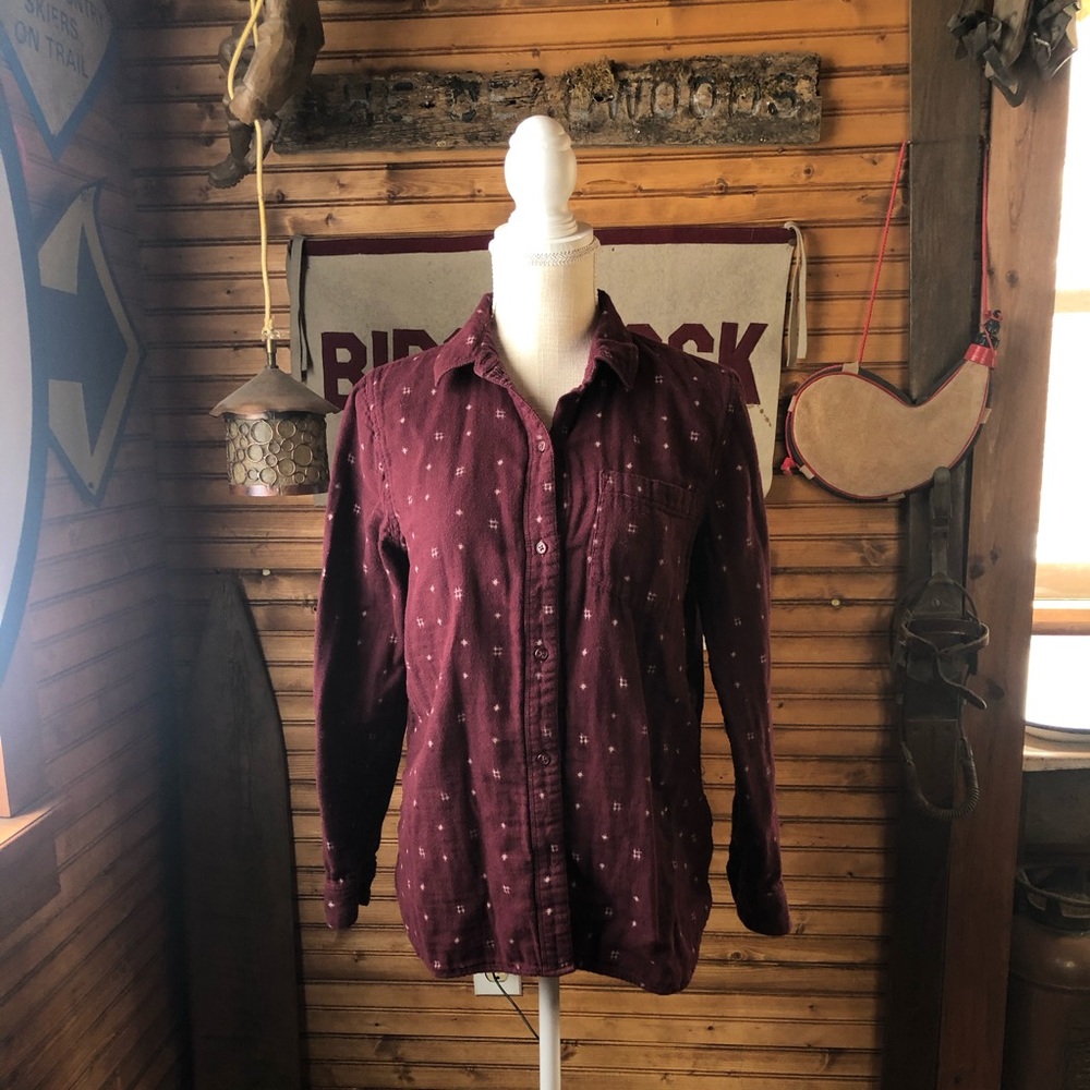 MADEWELL Women’s Maroon Flannel Shirt